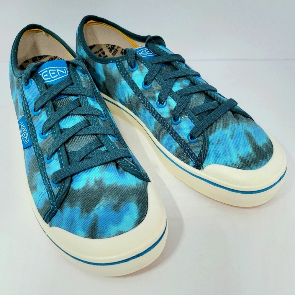 Keen Elsa V Sneakers Tie Dye Star White Canvas Womens 9 Shoes Blue Green Laces - Picture 2 of 16